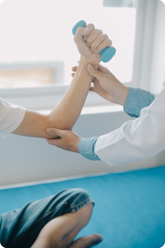 doctor physical therapist examines back pain spinal area give advice within rehabilitation center 1